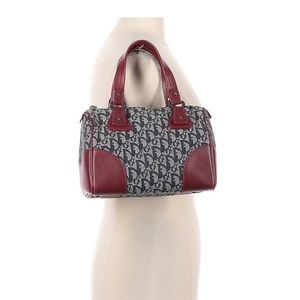 CHRISTIAN DIOR Boston Bag Trotter Diorissimo Canvas Handbag
